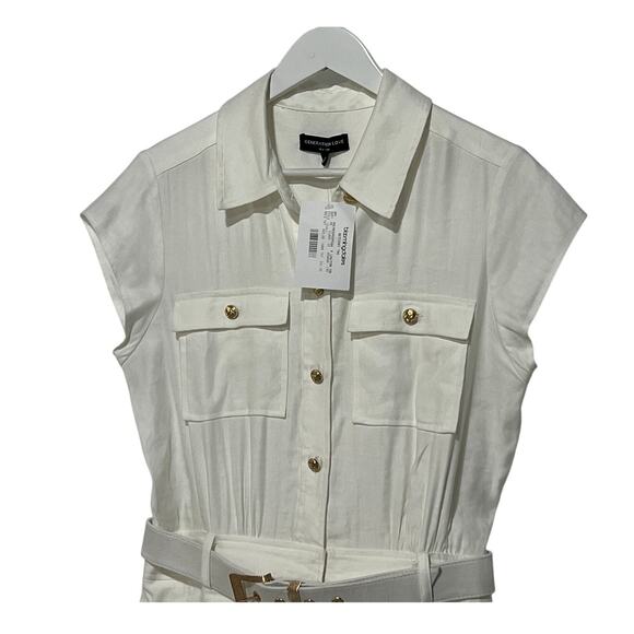 GENERATION LOVE WOMENS SIZE 10 LINEN BLEND MORGAN ROMPER WHITE - Picture 6 of 15